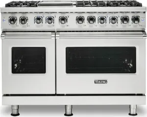 Front view of the Viking Professional 5 Series VDR5486GSSLP dual fuel range 