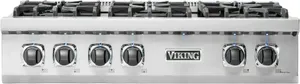Front view of the Viking VRT5366BSS rangetop 