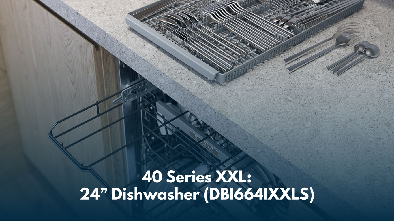 Image of Asko's 40 Series XXL: 24" Dishwasher (DBI664IXXLS) in a luxury kitchen.