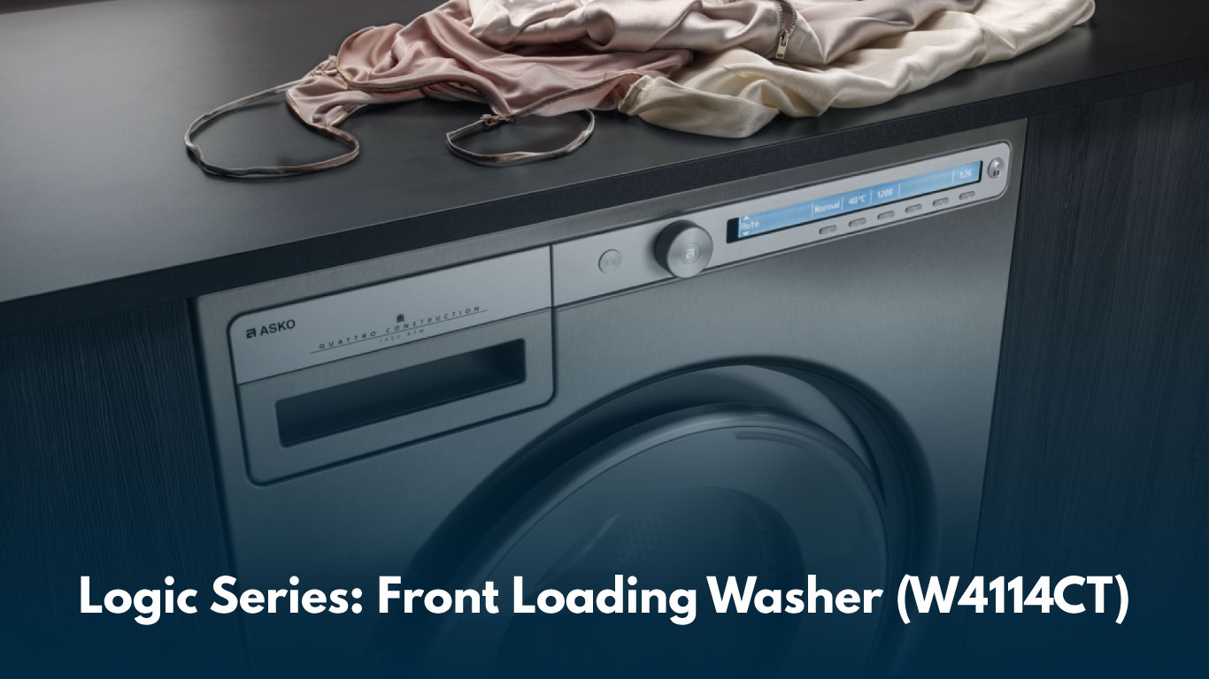 Image of Asko's Logic Series: Front-Loading Washer (W4114CT) in a luxury home.
