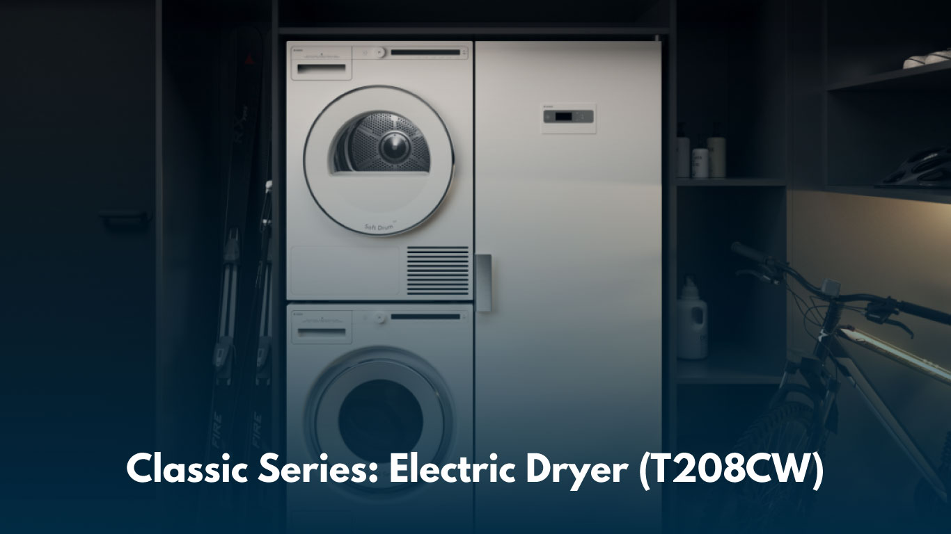 Image of Asko's Classic Series: Electric Dryer (T208CW) in a luxury home.
