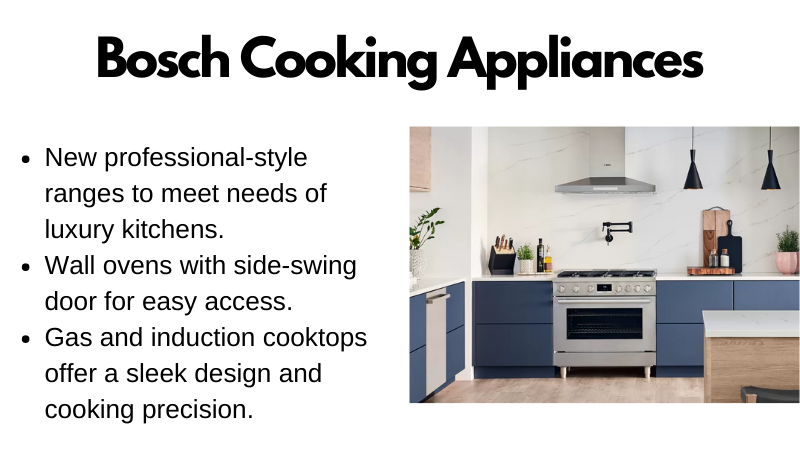 Bullet points for Bosch cooking appliances
