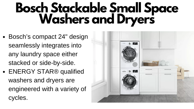 Bullet points for Bosch laundry appliances 