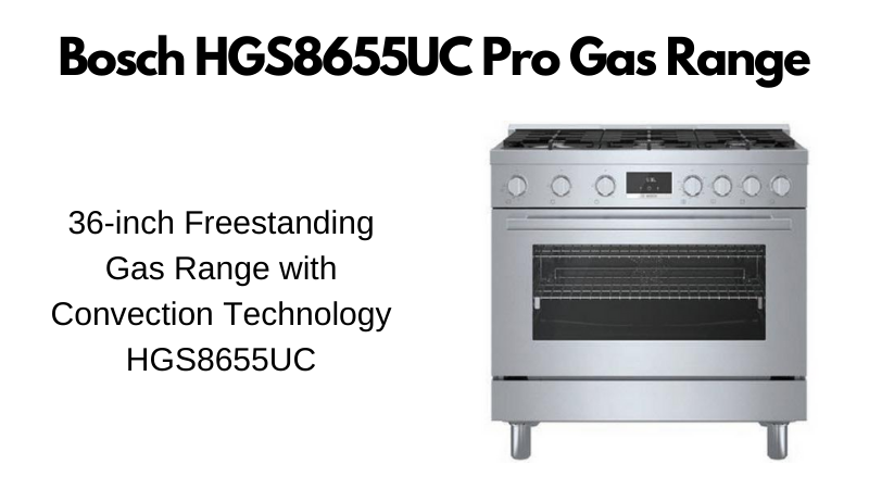 Front view of Bosch HGS8655UC 36" gas range 