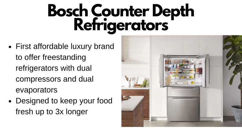 Bullet points for Bosch counter depth refrigerators 