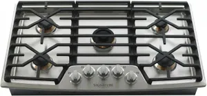 Overhead view of the Signature Kitchen Suite UPCG3654ST gas cooktop 