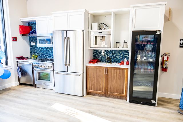 Credit: Ken Black Productions Front view of a kitchen appliance display at Gerhard's KOP showroom