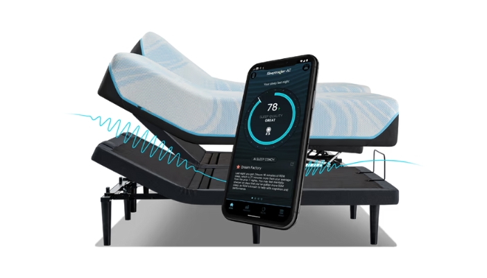 Concept image of controlling the Ergo ProSmart Base with a smartphone