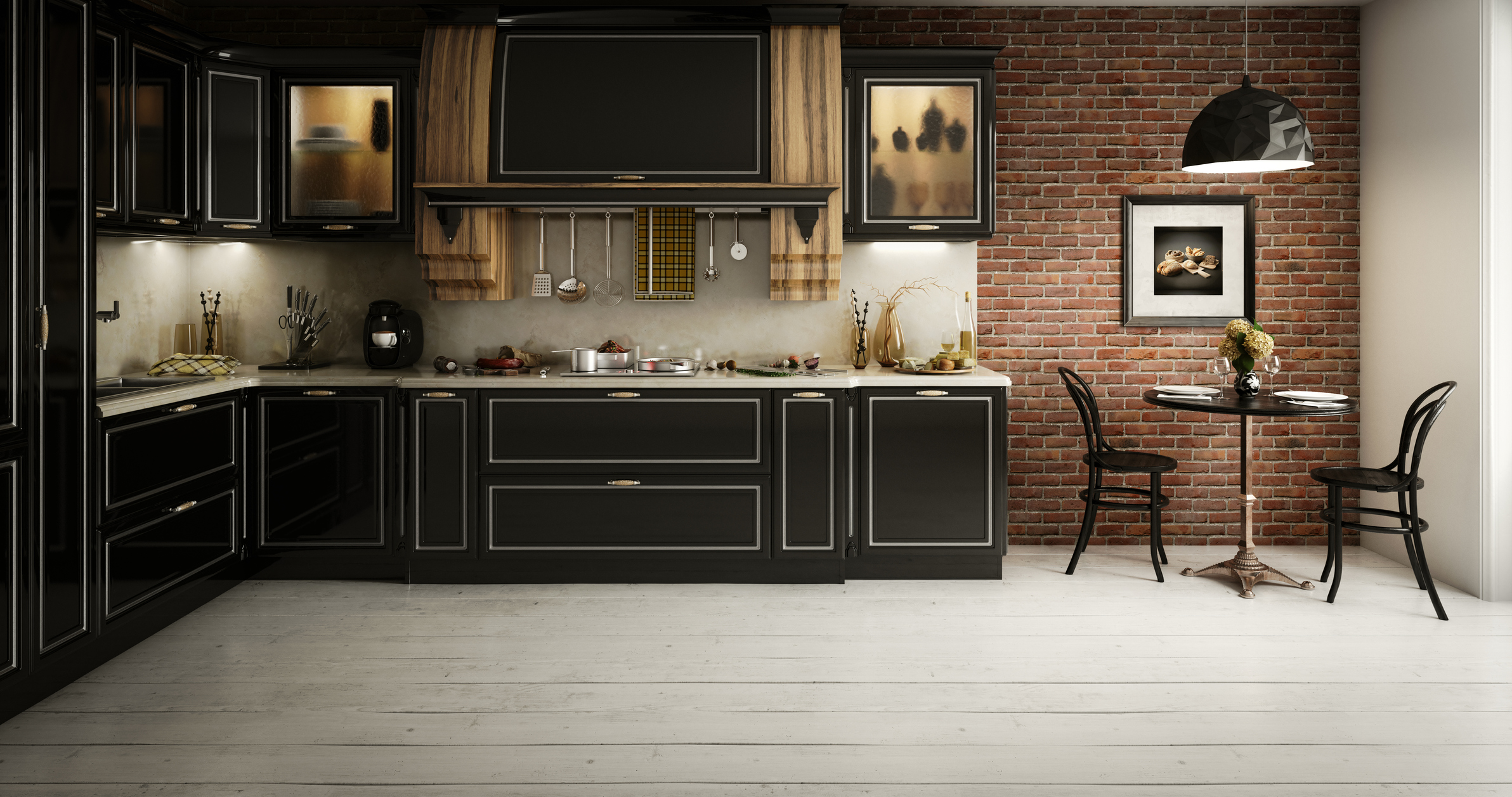 black kitchen cabinets