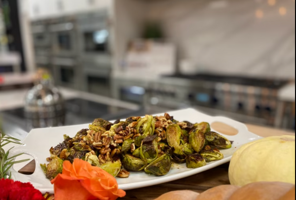 Brussels Sprouts roasted in a Bosch wall oven