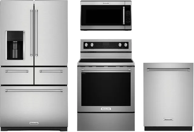 KitchenAid 4 Piece Stainless Steel Kitchen Appliance Package