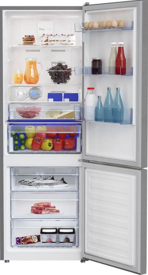 fully-stocked Beko fridge