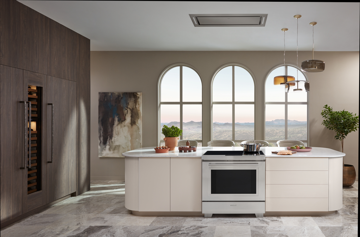 best 36-inch range modern Wolf kitchen with a mountain view