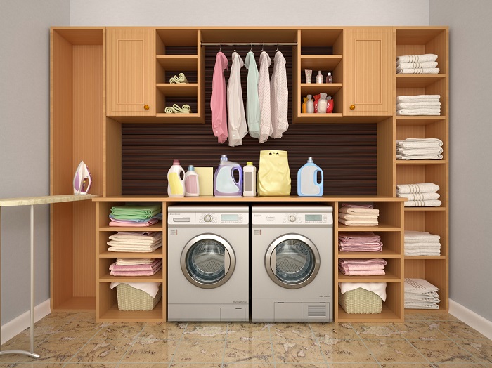 samsung laundry pair in laundry room 
