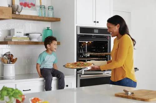 Cooking in a Double Wall Oven Cooking Pizza in a Double Wall Oven