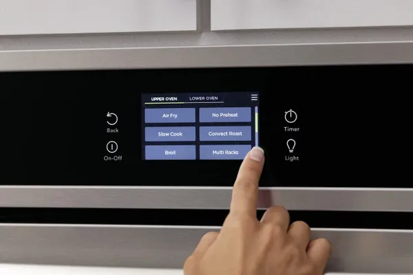 A close-up look at the touch panel on a Frigidaire Gallery oven