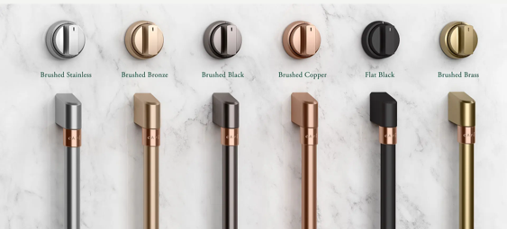 Credit: Cafe View of Cafe's customizable appliance hardware finishes.