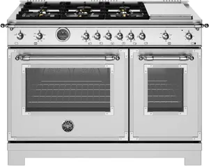 Front view of the Bertazzoni Heritage Series HER486BTFGMXT range