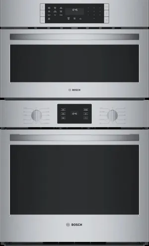 Front view of the Bosch 500 Series HBL5754UC oven microwave oven combo 