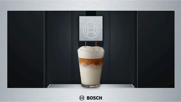The Bosch BCM8450UC coffee maker preparing a specialty coffee 