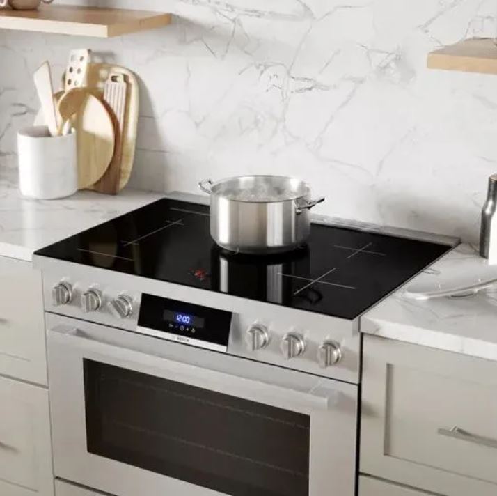 induction range in modern kitchen