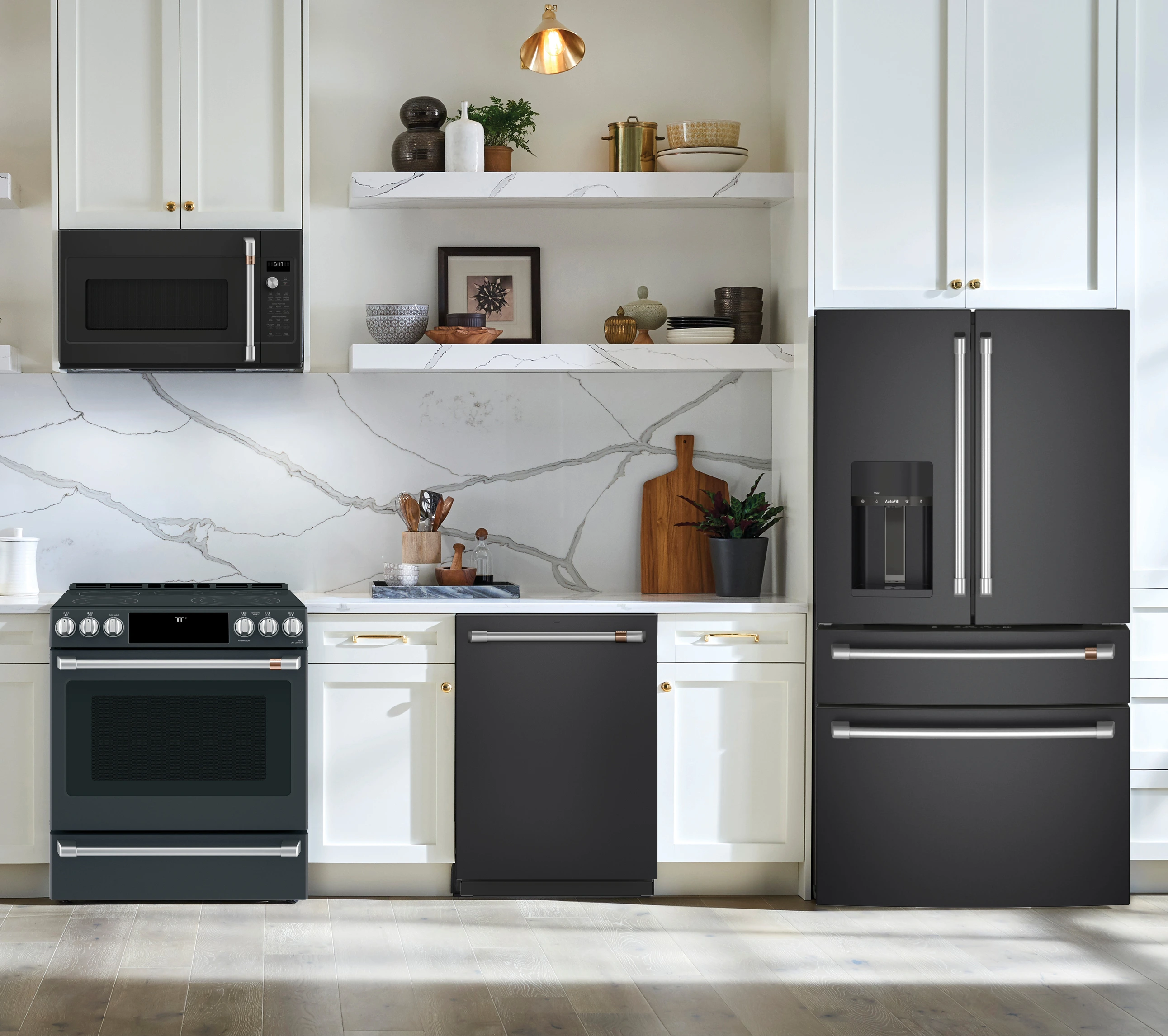 Café 4 Piece Black Kitchen Package