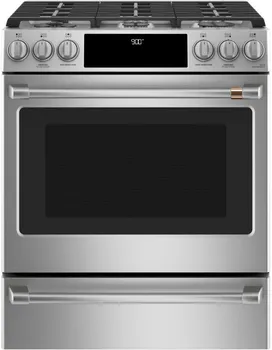 Front view of the Cafe C2S900P2MS1 range 