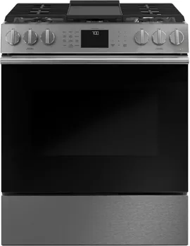 Front view of the Cafe CGY366P2TS1 range 