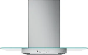 Front view of the Cafe CVW73012MSS range hood