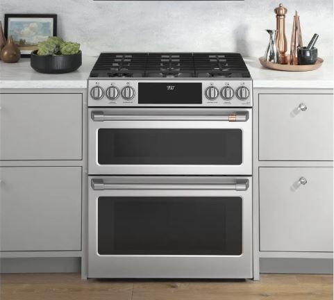 Café 30in Stainless Slide In Dual Fuel Range