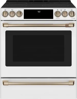 Café Matte White Slide In Electric Range