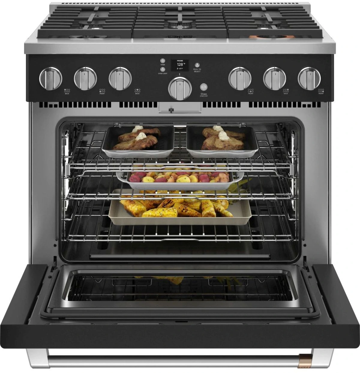 Café Matte Black Pro Style Gas Range