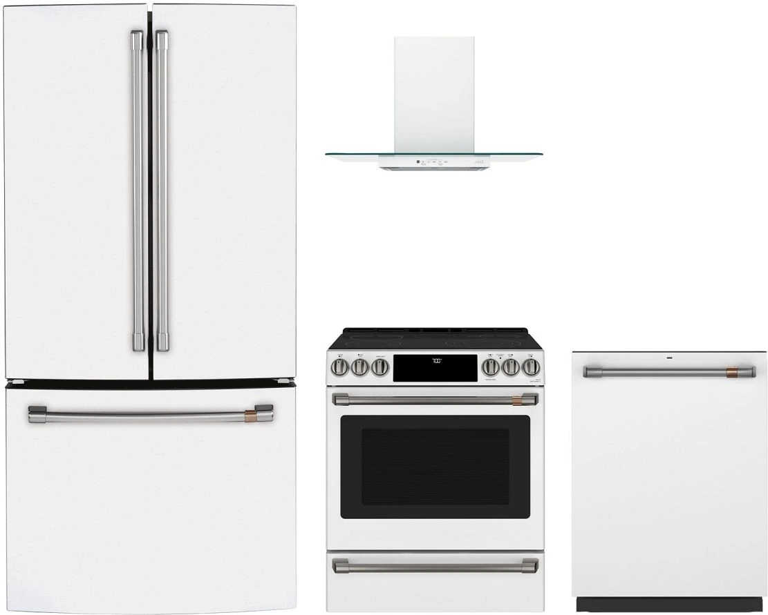 Café 4 Piece Matte White Kitchen Appliance Package