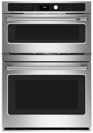 front view of the Café™ 30" Stainless Steel Oven/Microwave Combo Electric Wall Oven