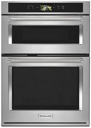 front view of the KitchenAid® 30" Stainless Steel Smart Electric Built In Oven/Micro Combo