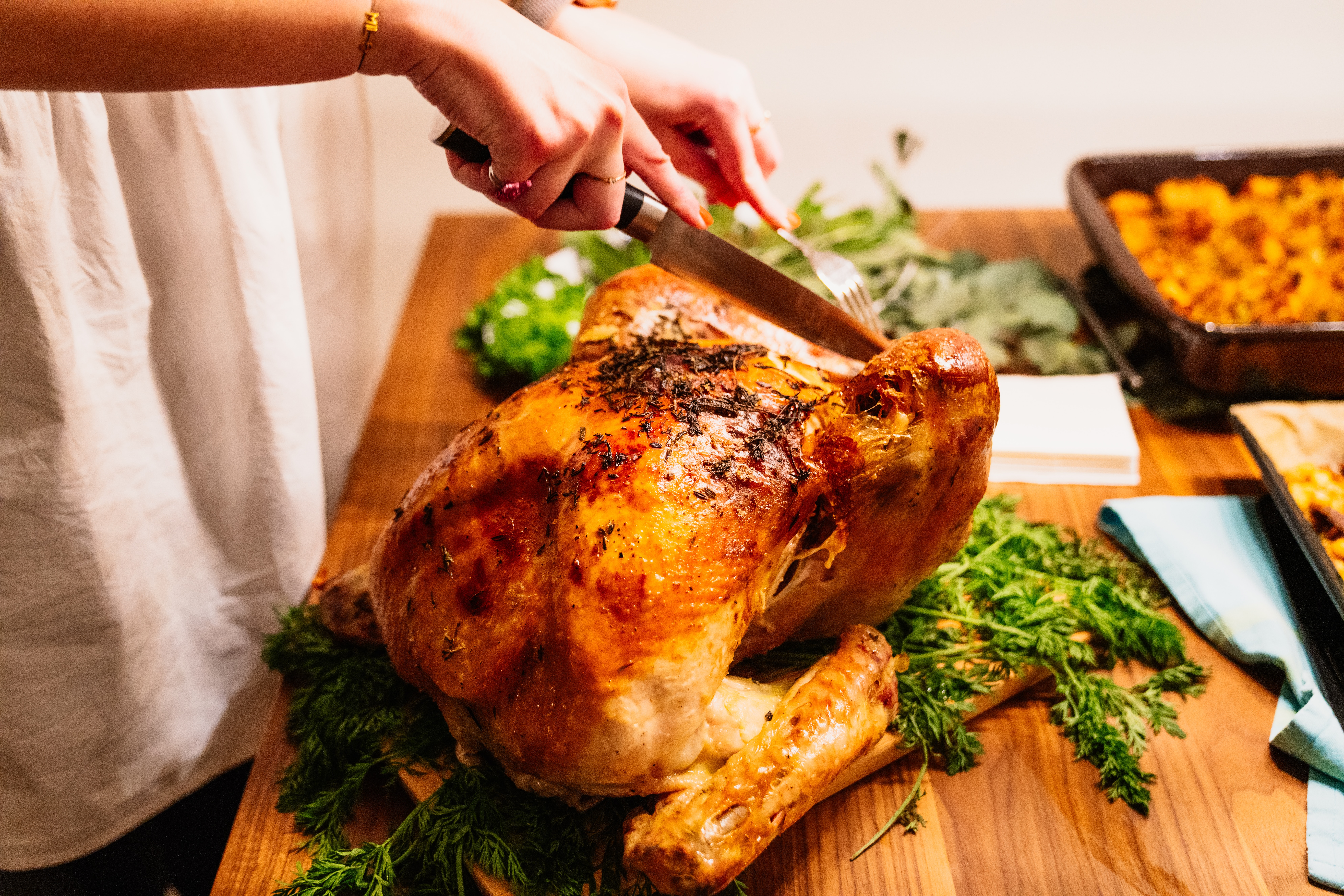 Cutting Into a Roasted Chicken