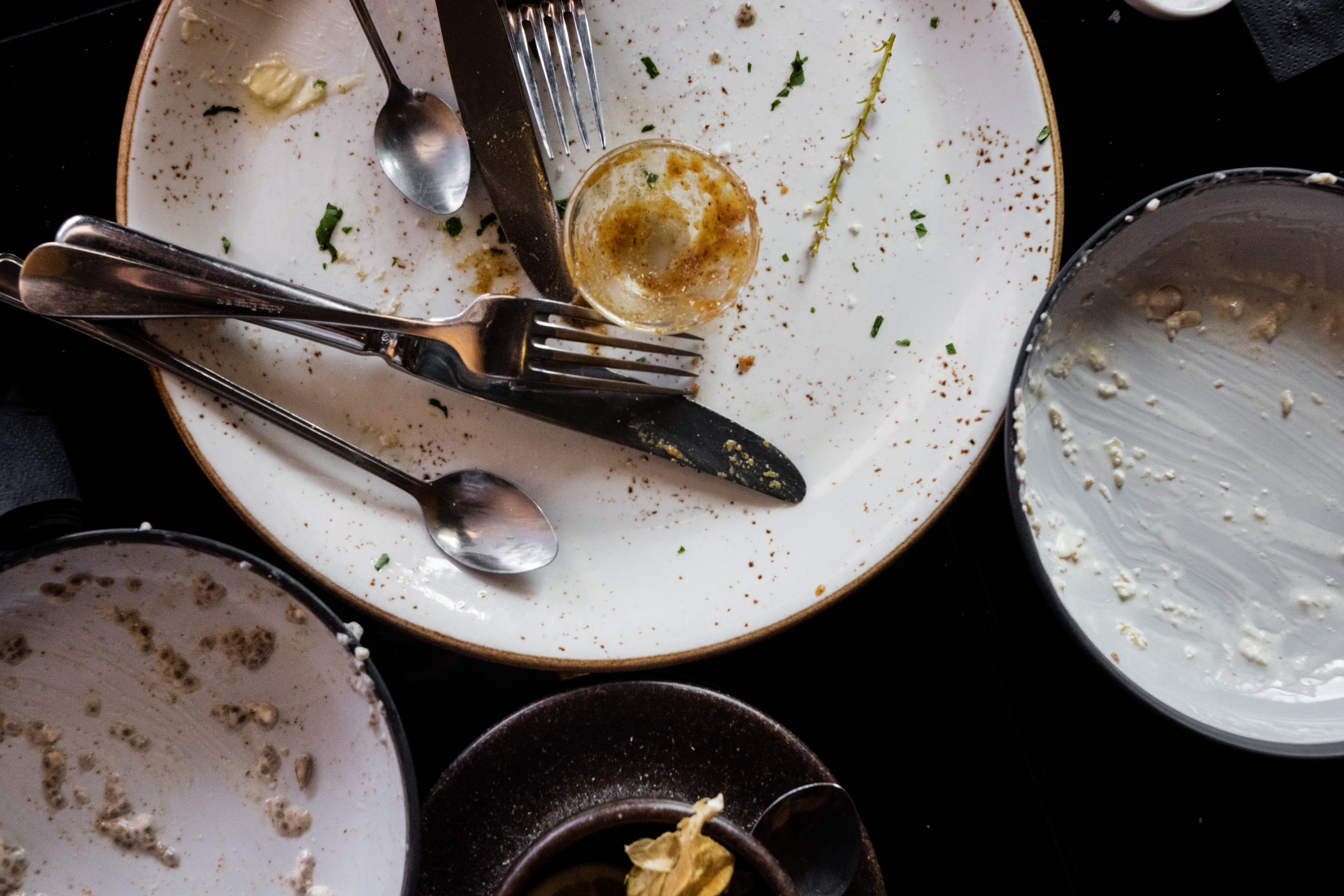 Dirty Dishes Ready for Dishwasher