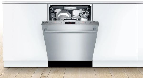 Credit: Bosch An open bosch 800 series dishwasher