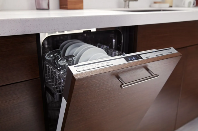 close view of a panel ready 18" dishwasher