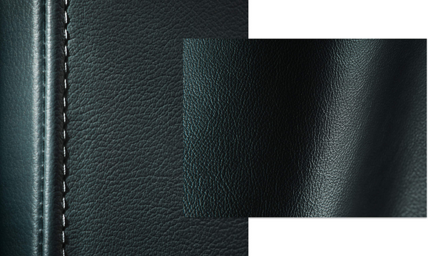A pair of close-up images of the Mystic Leather Panel’s texture