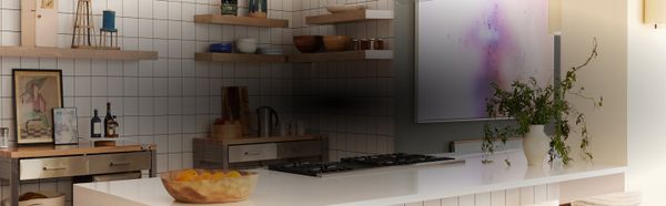 An urban loft kitchen, photography by David. A Land