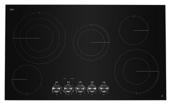 black electric cooktop with knobs