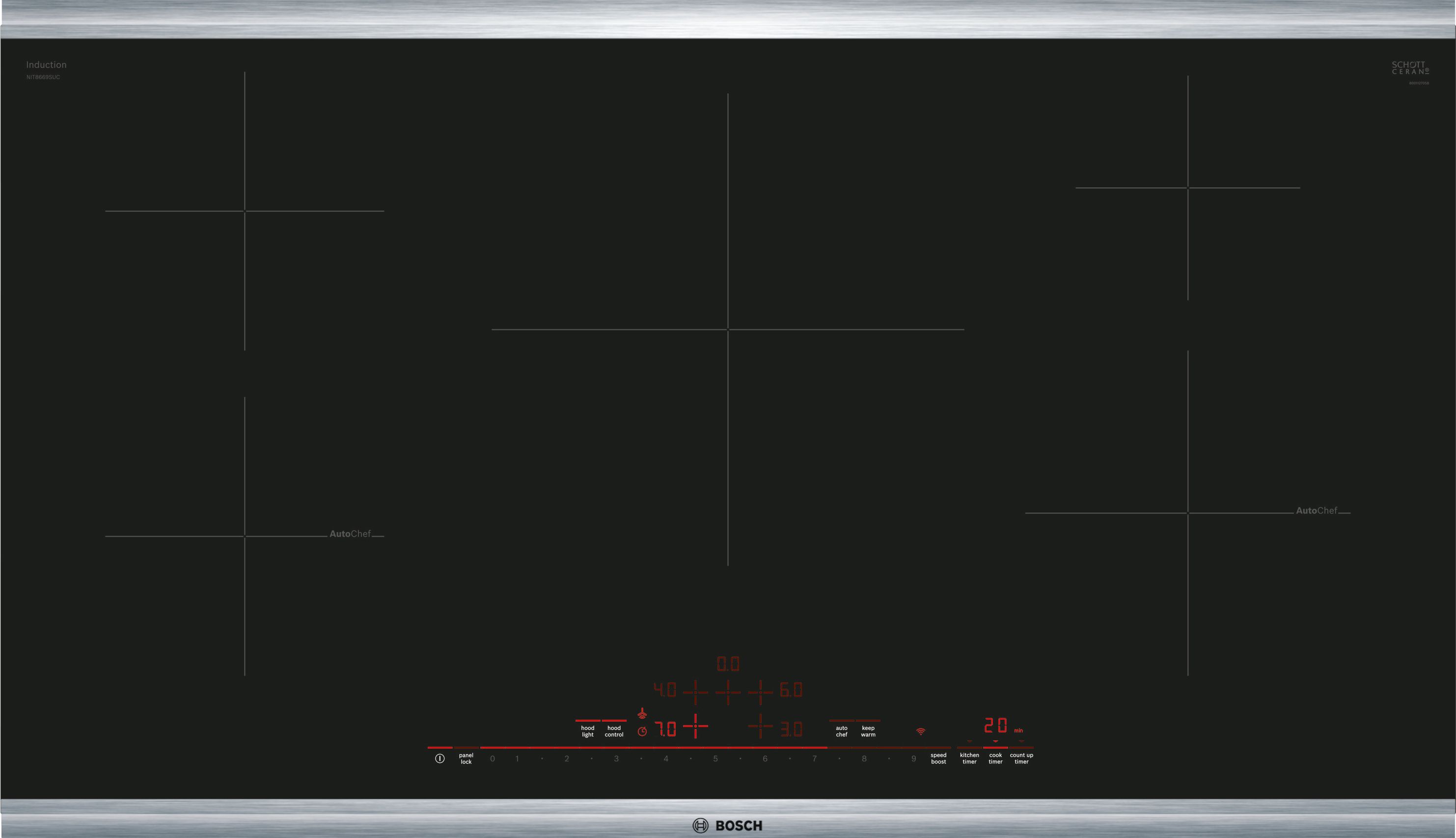black cooktop with silver frame cooktop with bottom control panel