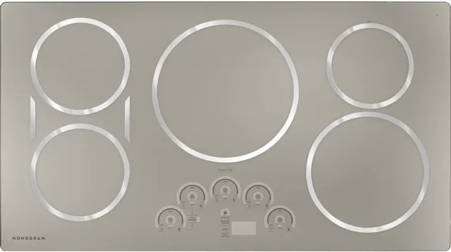 silver cooktop with circular burners