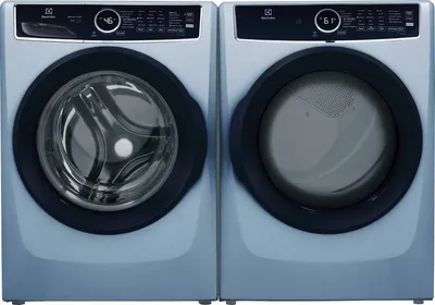 Front view of the Electrolux ELFE7437AG washer and ELFW7437AG dryer pair