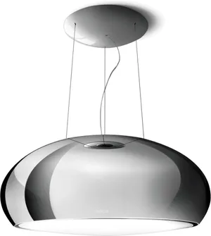 Front view of the Elica Iconic Seashell ESS432SS pendant range hood