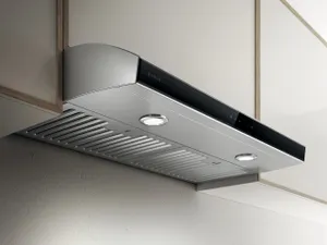 Front view of the Elica Techne Series Aria EAI430SS under cabinet range hood