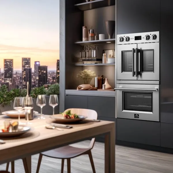 FORNO Gallico FBOEL1388-30 wall oven featured in a kitchen 