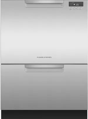 Front view of the Fisher & Paykel DD24DCTX9 N double dishwasher drawer 