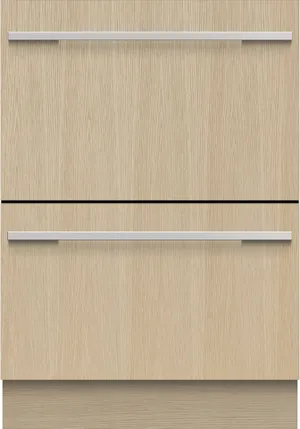 Front view of the Fisher & Paykel DD24DI9 N double dishwasher drawer